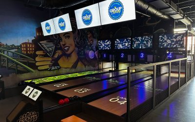 Duckpin-Installation mit Funkplattform und On-Lane-Projektion in Greenville, SC