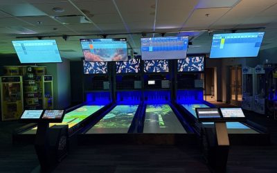 T-Shotz in Kansas City ergänzt Duckpin Bowling mit immersiver Projektion auf der Bahn